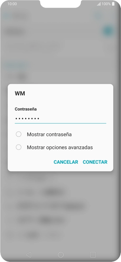 Introduce la contraseña de la red wifi y pulsa CONECTAR.