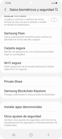 Pulsa Otros ajustes de seguridad.
