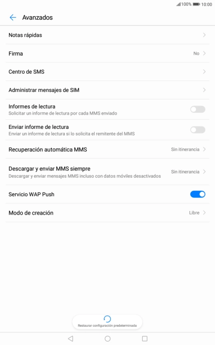 Pulsa Centro de SMS.