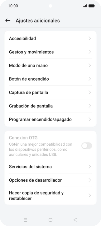 Pulsa Hacer copia de seguridad y restablecer.