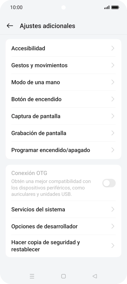 Pulsa Hacer copia de seguridad y restablecer.