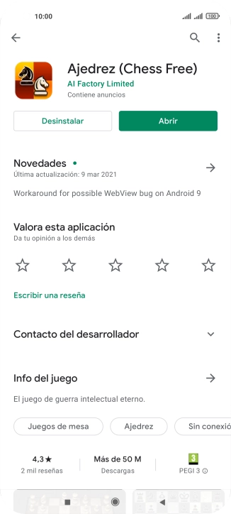 Pulsa Desinstalar.