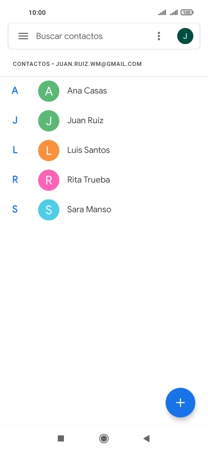 Pulsa el icono de nuevo contacto.