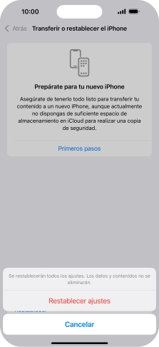 Pulsa Restablecer ajustes.