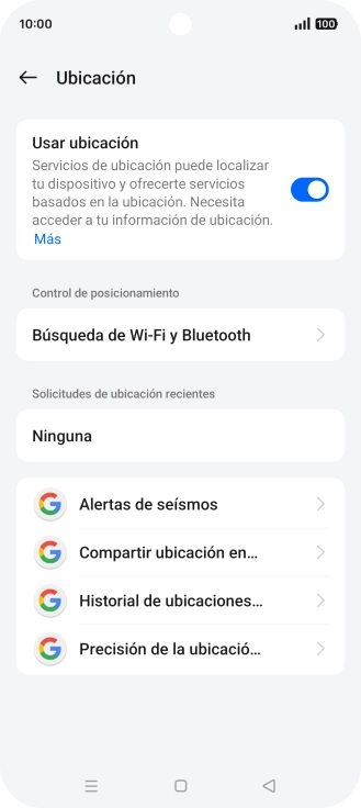 Pulsa Precisión de la ubicació....