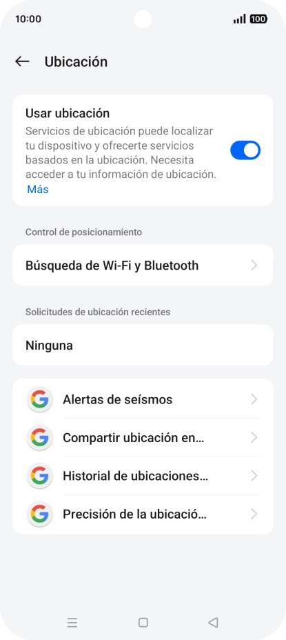 Pulsa Precisión de la ubicació....