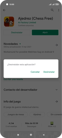 Pulsa Desinstalar.