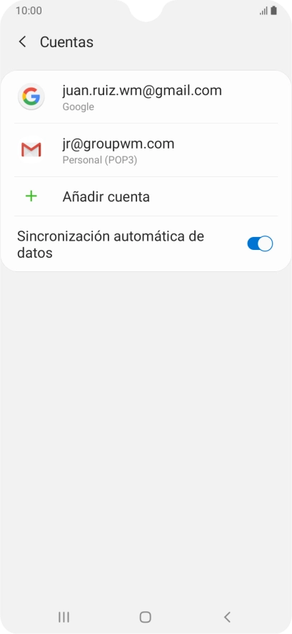 Pulsa la cuenta deseada.