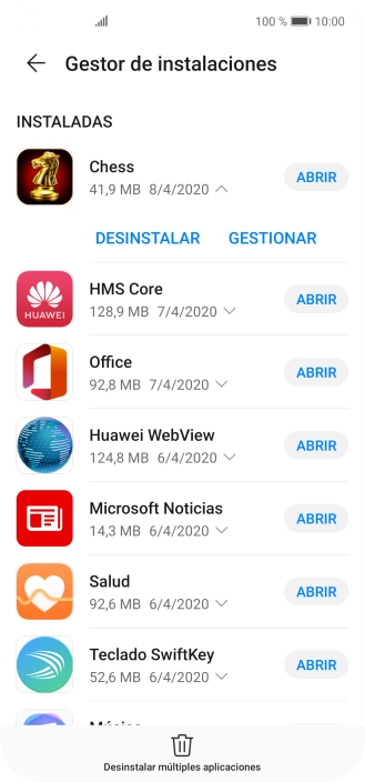 Pulsa DESINSTALAR.