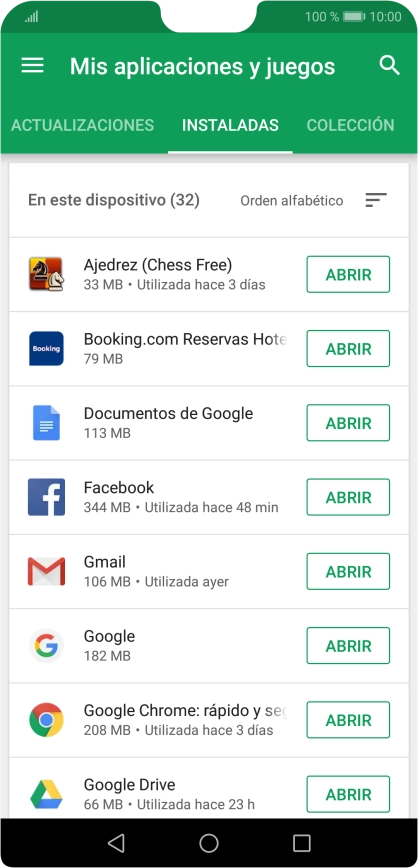 Pulsa la app deseada.