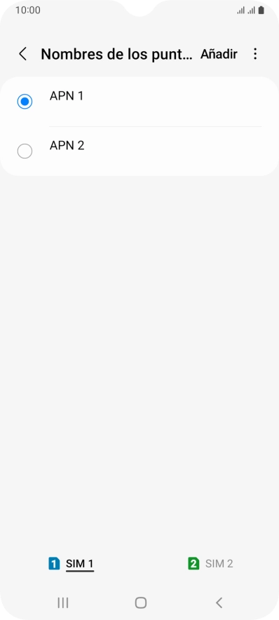 Pulsa en el campo junto a la conexión de datos para activarla.