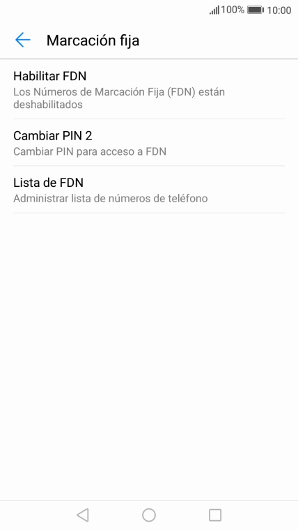 Pulsa Habilitar FDN.