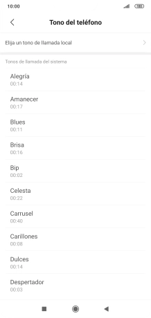 Pulsa Elija un tono de llamada local.