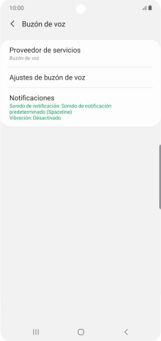 Pulsa Ajustes de buzón de voz.