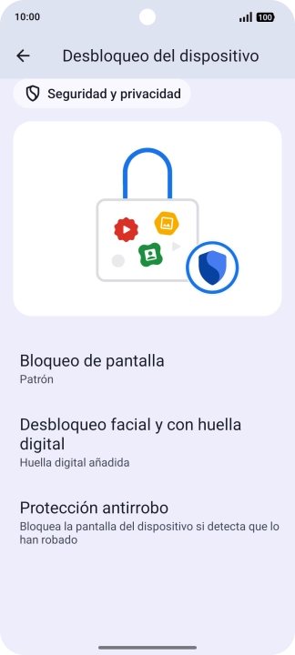 Pulsa Bloqueo de pantalla  e introduce el código de seguridad extra que has creado anteriormente.