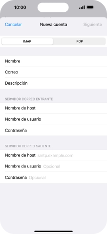 Pulsa Nombre de host e introduce smtp.vodafone.es.