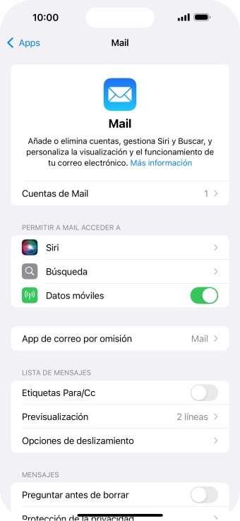 Pulsa Cuentas de Mail.