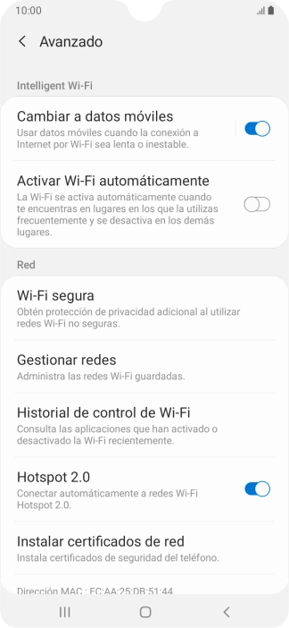 Pulsa el indicador junto a 