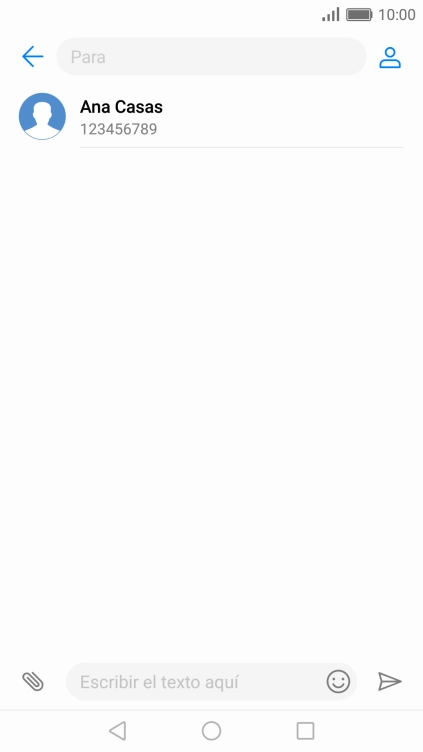 Pulsa en el campo de búsqueda e introduce las primeras letras del nombre del destinatario deseado.