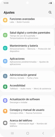 Pulsa Mantenimiento y batería.
