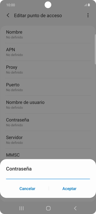 Introduce wap125 y pulsa Aceptar.