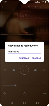 Introduce el nombre deseado de la lista de reproducción y pulsa GUARDAR.