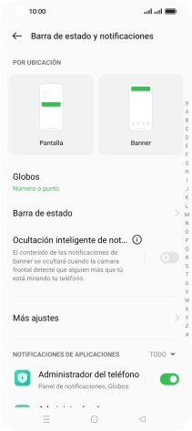 Pulsa el indicador junto a las apps deseadas para activar o desactivar la función.