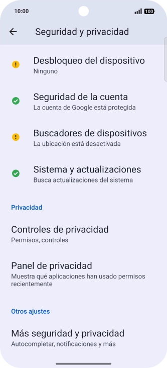 Pulsa Controles de privacidad.