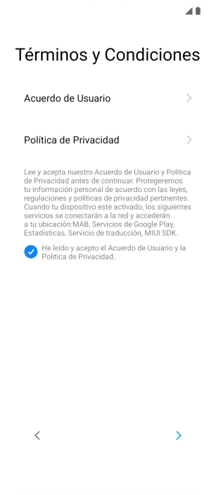 Pulsa la flecha hacia la derecha.