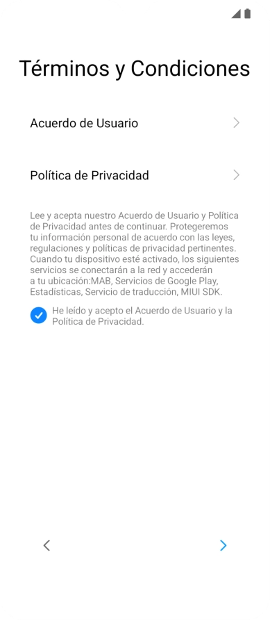 Pulsa la flecha hacia la derecha.