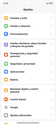 Pulsa Huellas dactilares, datos faciales y bloqueo de pantalla.