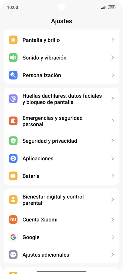 Pulsa Huellas dactilares, datos faciales y bloqueo de pantalla.