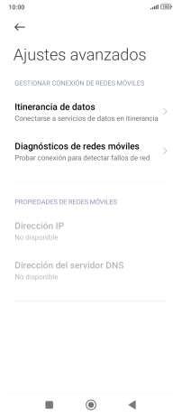Pulsa Itinerancia de datos.