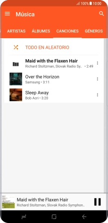 Pulsa el título de la canción en la parte inferior de la pantalla.