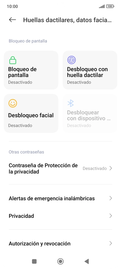 Pulsa Desbloqueo con huella dactilar.