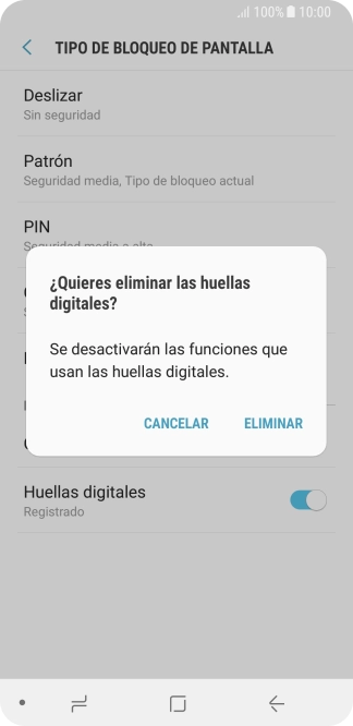 Pulsa ELIMINAR.