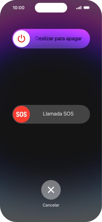 Pulsa el icono de apagar y arrástralo hacia la derecha.