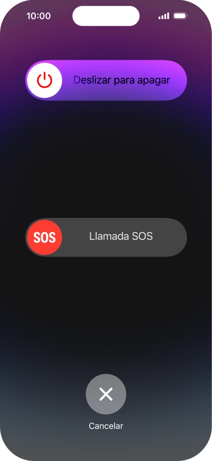Pulsa el icono de apagar y arrástralo hacia la derecha.