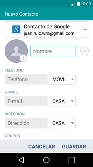 Pulsa la lista desplegable de la guía.