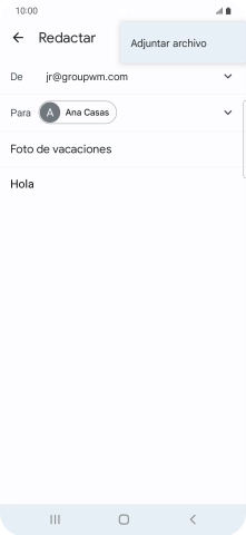 Pulsa Adjuntar archivo y desplázate a la carpeta deseada.