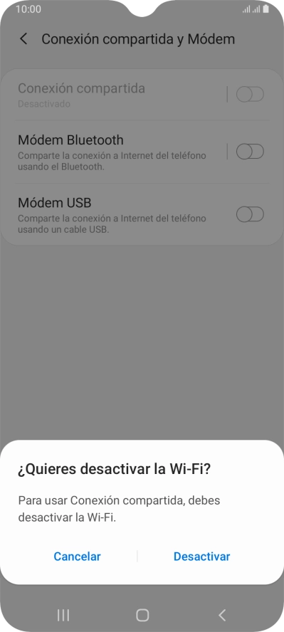 Si la función de wifi está activada, pulsa Desactivar.