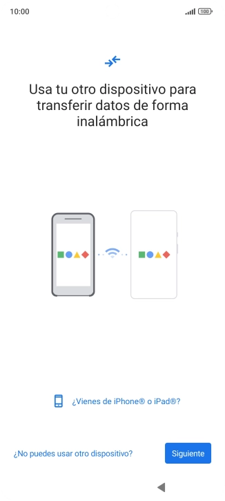 Sigue las indicaciones de la pantalla para transferir contenido desde otro teléfono.