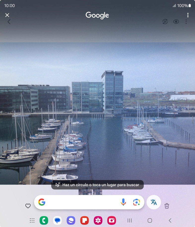 Rodea con un círculo el elemento deseado de la fotografía y espera a que aparezcan los resultados de búsqueda.