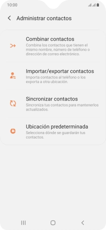 Pulsa Importar/exportar contactos.
