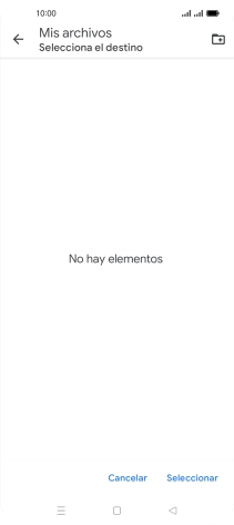 Si deseas crear una nueva carpeta, pulsa el icono de nueva carpeta y sigue las indicaciones de la pantalla para crearla.