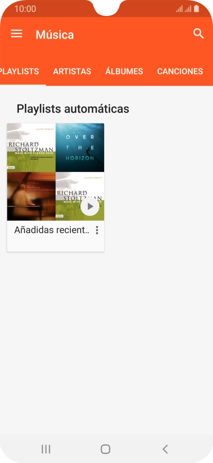 Pulsa una categoría y desplázate al archivo de música deseado.