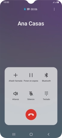 Pulsa el icono de finalizar llamada.