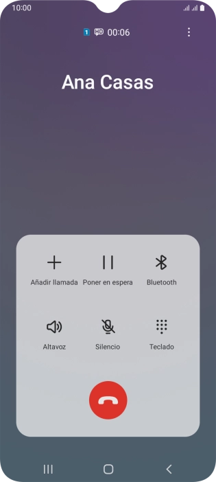 Pulsa el icono de finalizar llamada.