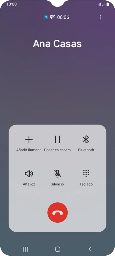 Pulsa el icono de finalizar llamada.