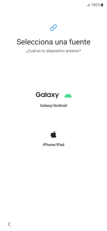 Pulsa el ajuste deseado y sigue las instrucciones de la pantalla para transferir el contenido del otro teléfono.